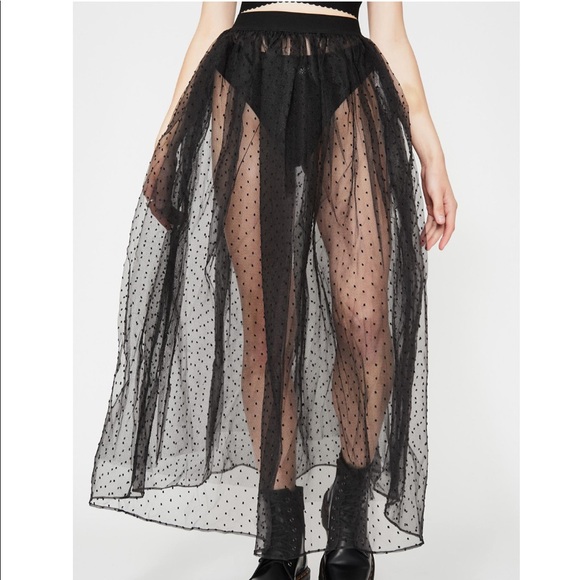 Zara Dresses & Skirts - Dolls kill tulle polka dots maxi skirt